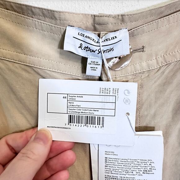 NWT &Other Stories LA Mars Pant High Rise Wide Leg Viscose/Linen Pant SPOT 44/L - Picture 6 of 6